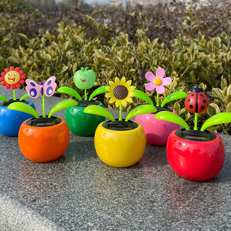 Solar Flower Car Ornament Decoration