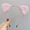 Plush Cat Ear Headband Hairpin For Hair Washing